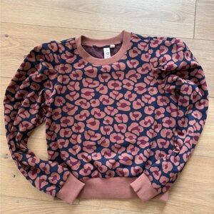 Anthropologie Dolan brand puff sleeve Leopard Print sweatshirt
